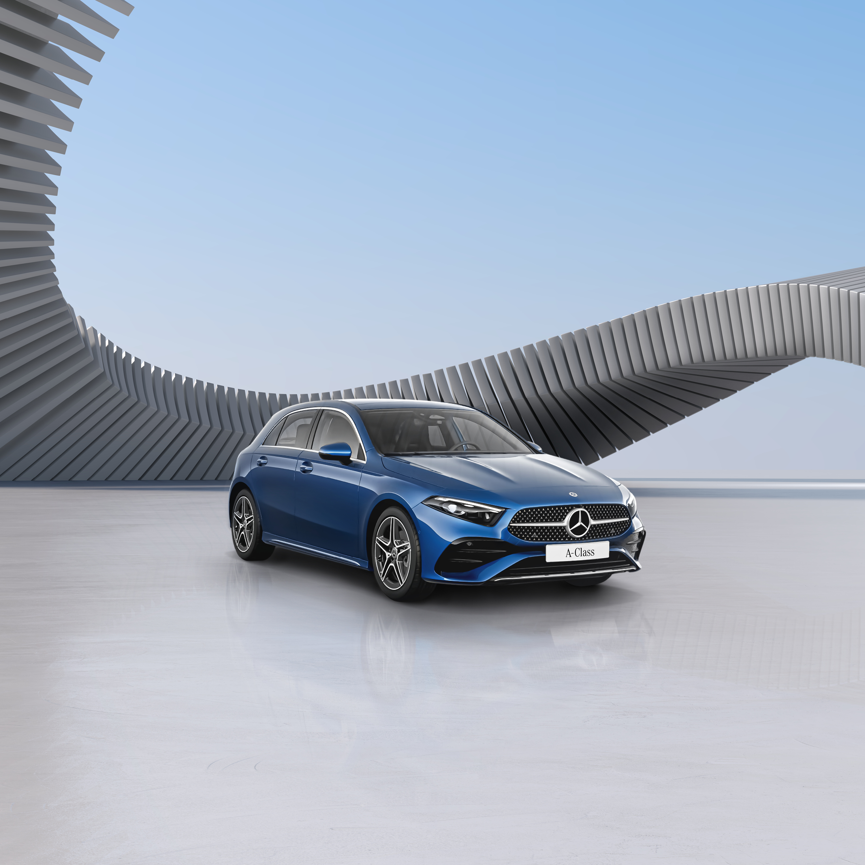 De afbeelding toont de Mercedes-Benz A-Klasse Hatchback. De afbeelding toont de Mercedes-Benz A-Klasse Hatchback.