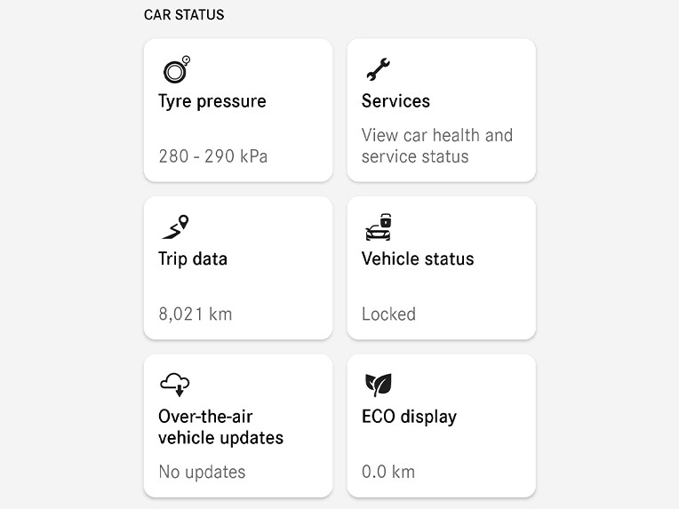 Les futurs véhicules de rêve de Mercedes-Benz sont affichés dans l'application Mercedes-Benz sur smartphone.