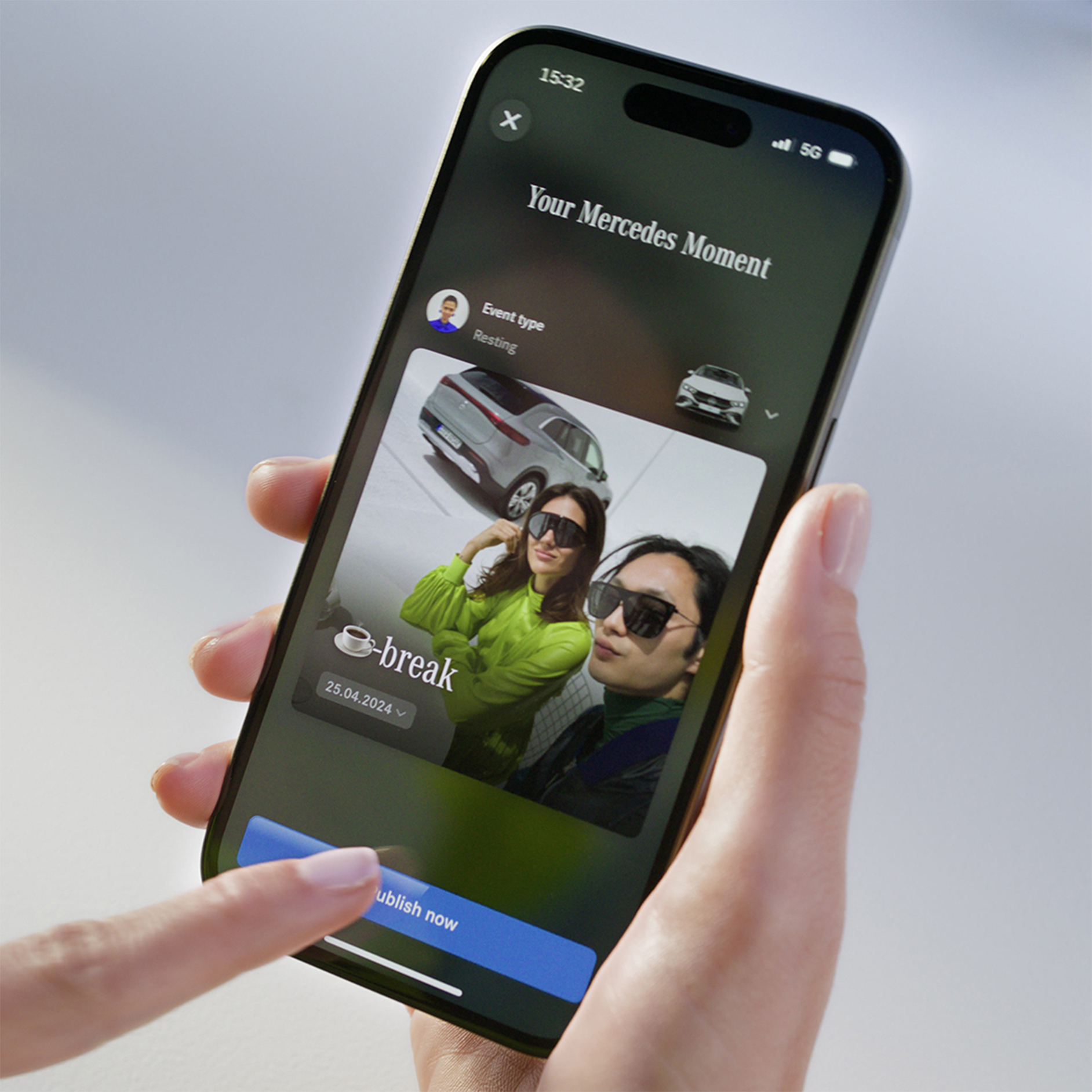 Mercedes-Benz Stories App | Apps | Mercedes-Benz Het scherm van de Mercedes-Benz Stories App.