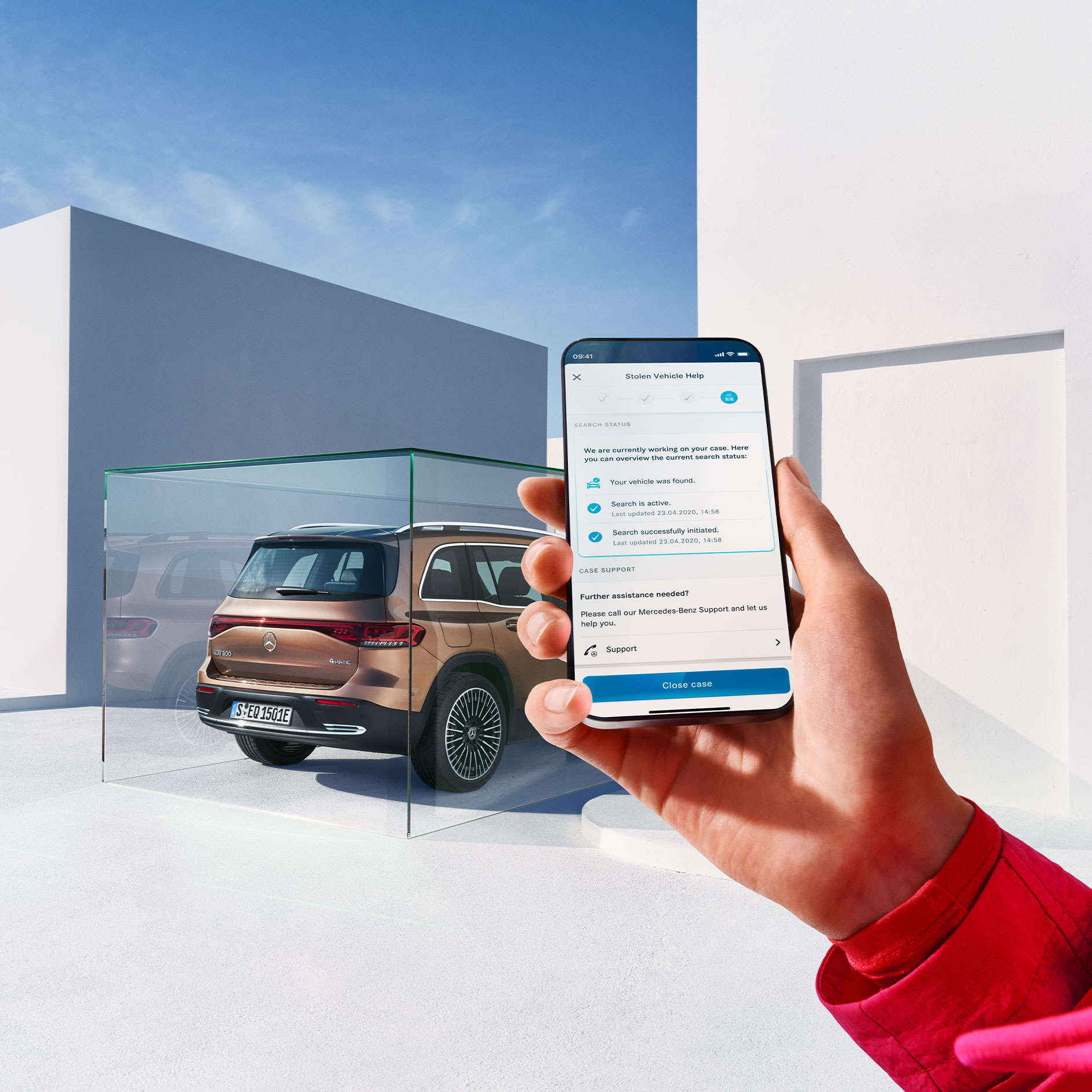 Assistance en cas de vol du véhicule | Pack Excellence | Mercedes-Benz Une assistance en cas de vol du véhicule est proposée sur smartphone via un service connecté sur le thème GUARD 360°.