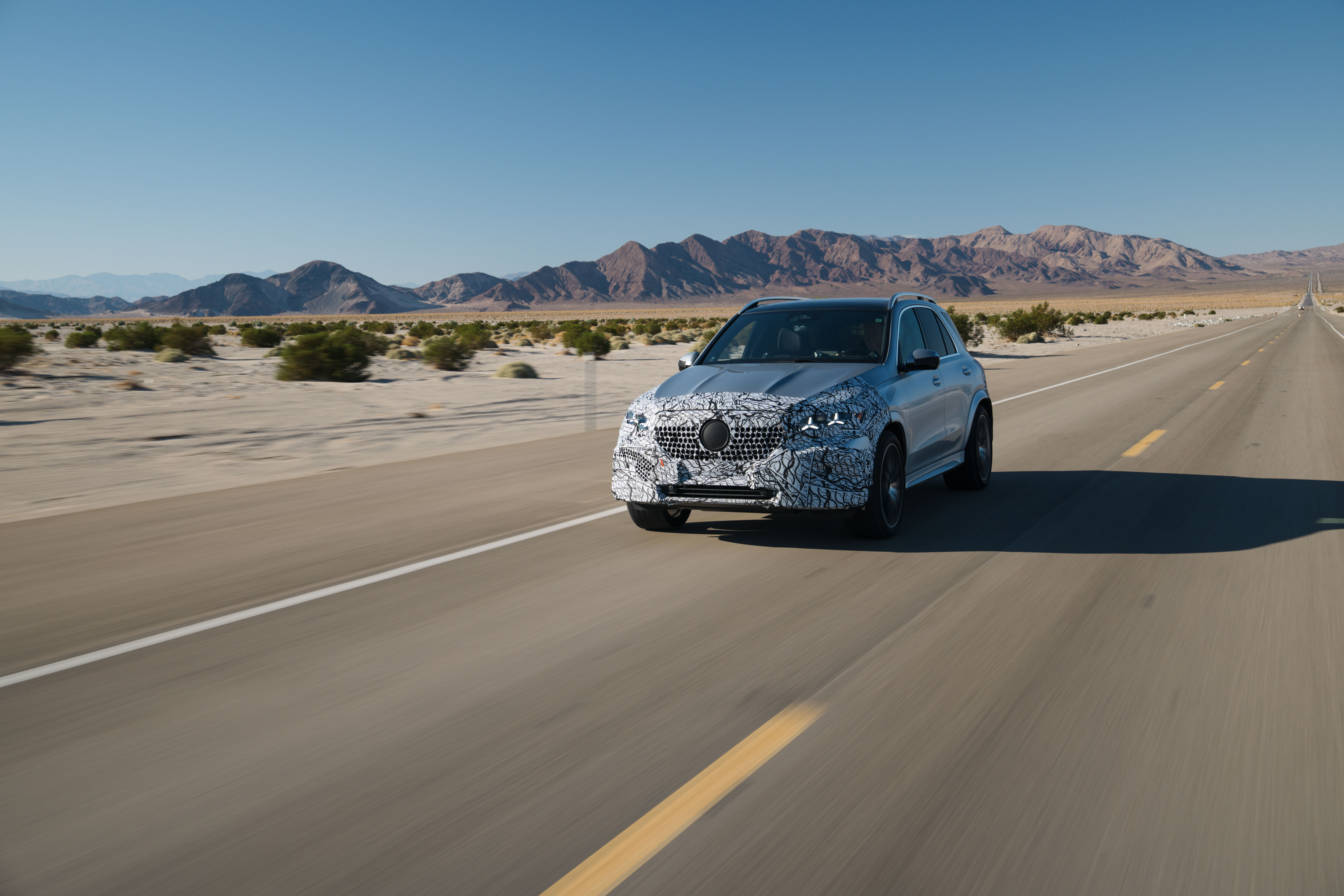 De nieuwe GLE SUV De nieuwe GLE tijdens een proefrit in Nevada