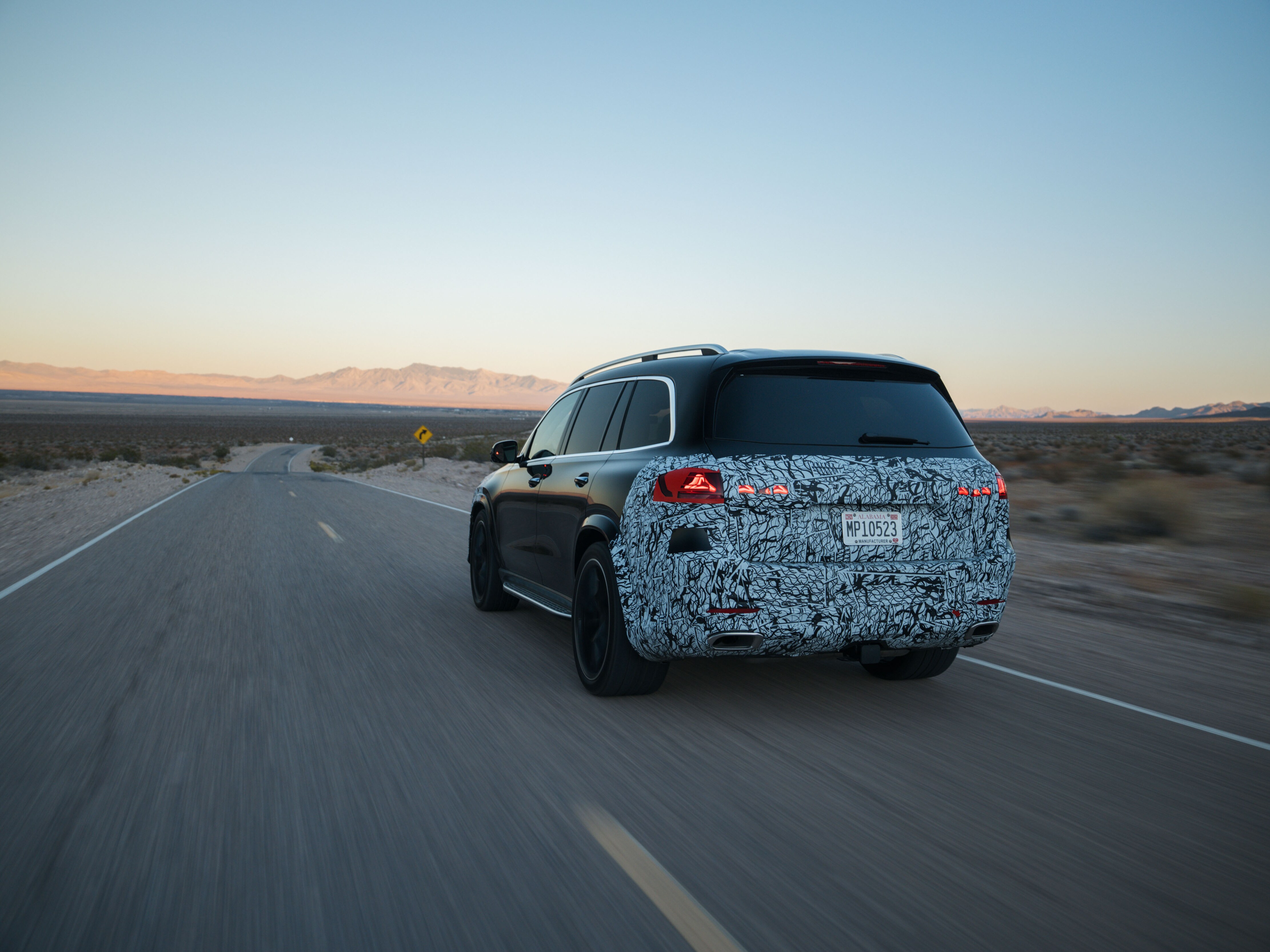 De nieuwe GLS tijdens een proefrit in Nevada