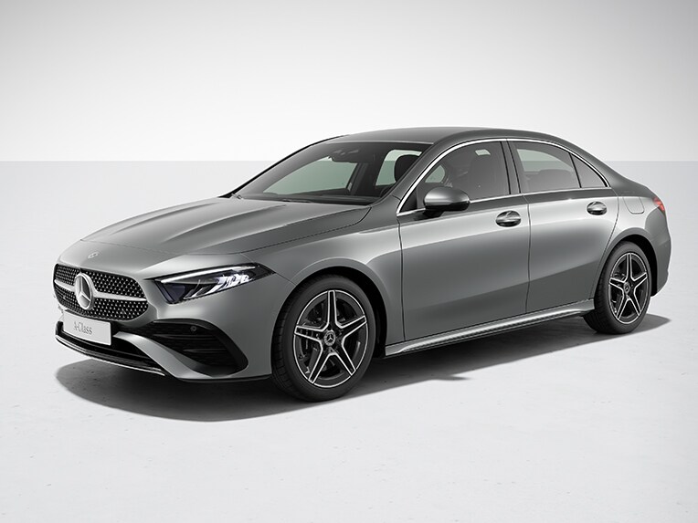 L'extérieur de la Classe A Berline de Mercedes-Benz avec AMG Line.