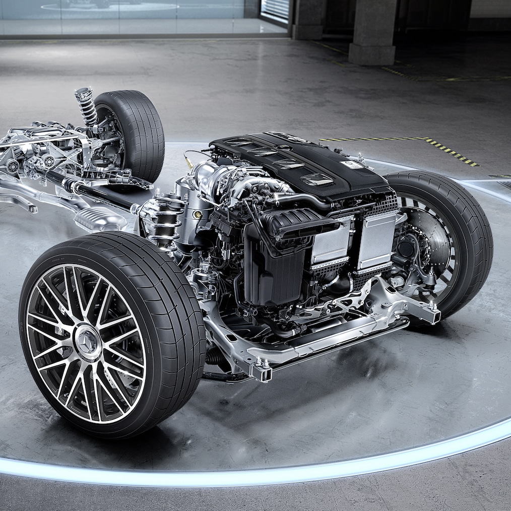 Ritopname van de Mercedes-AMG GT 43 Coupé.