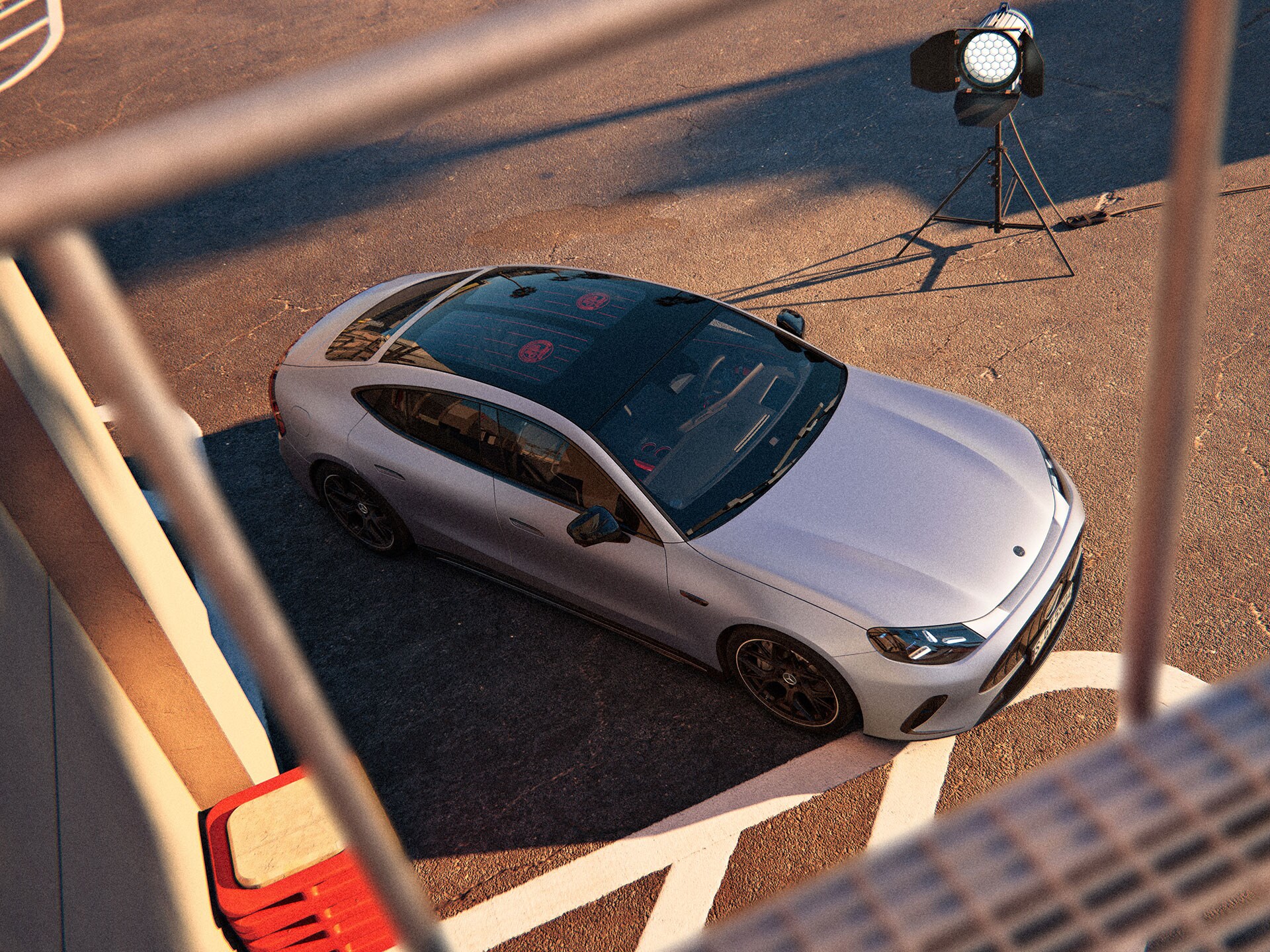 L'avant éclairé de la toute nouvelle Mercedes-AMG GT&nbsp;53 Coupé.
