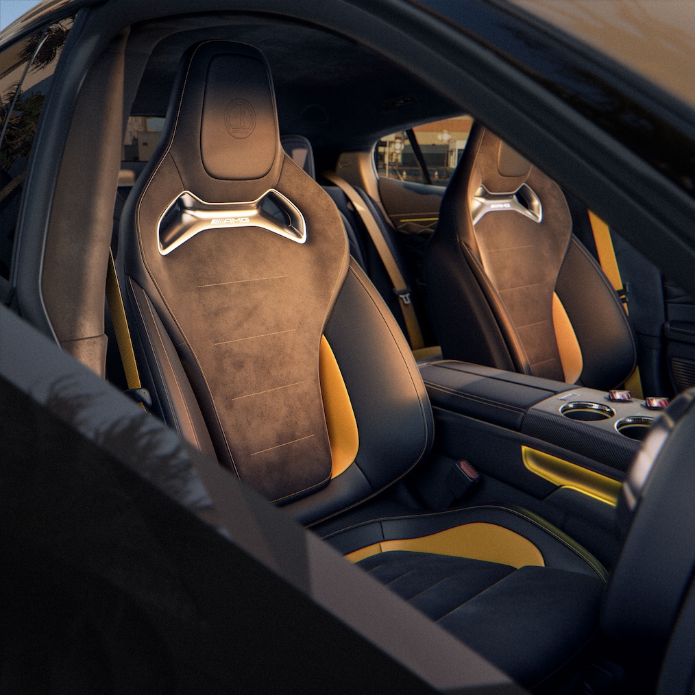 Het interieur van de GT 4-Deurs Coupé van Mercedes-AMG.