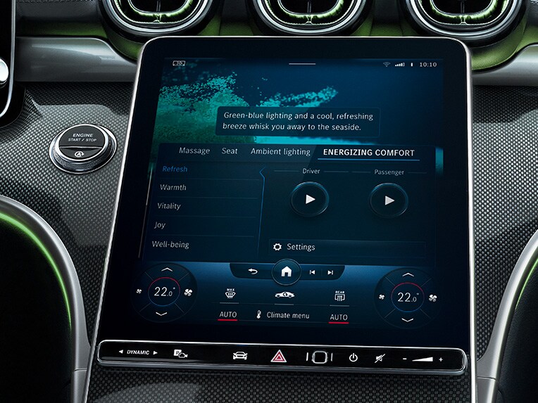 Het centrale display in de Mercedes-Benz C-Klasse Estate.