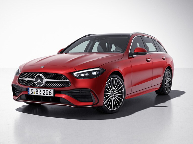 De Mercedes-Benz C-Klasse Estate met AMG Line.