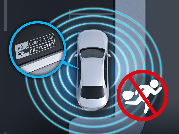 De Mercedes-Benz C-Klasse Estate met URBAN GUARD-voertuigbeveiliging plus.