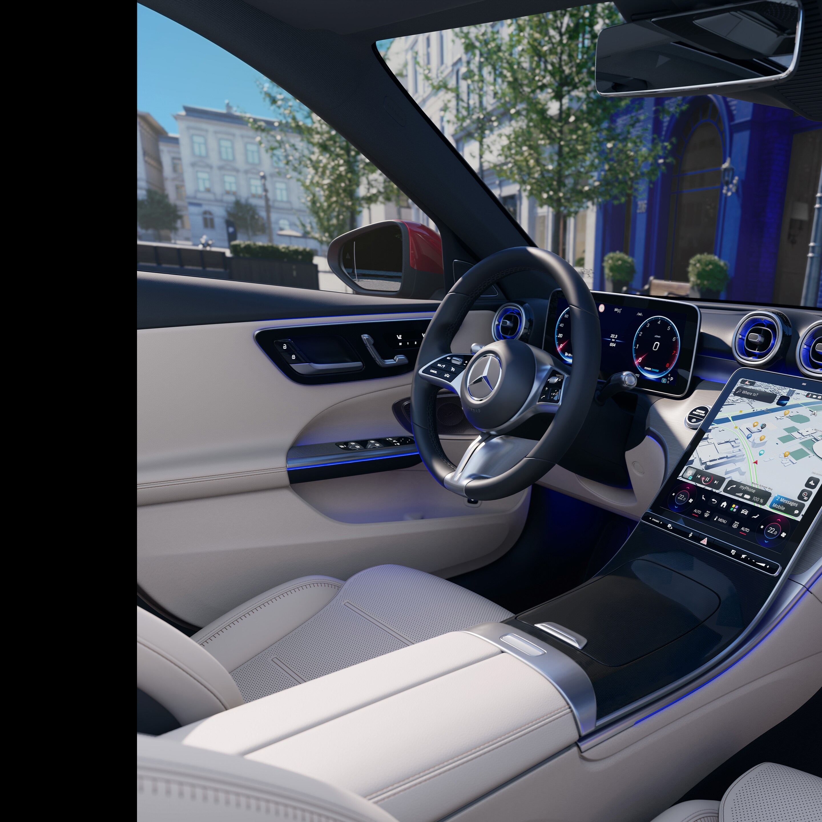 Het interieur van de nieuwe C-Klasse Estate van Mercedes-Benz.