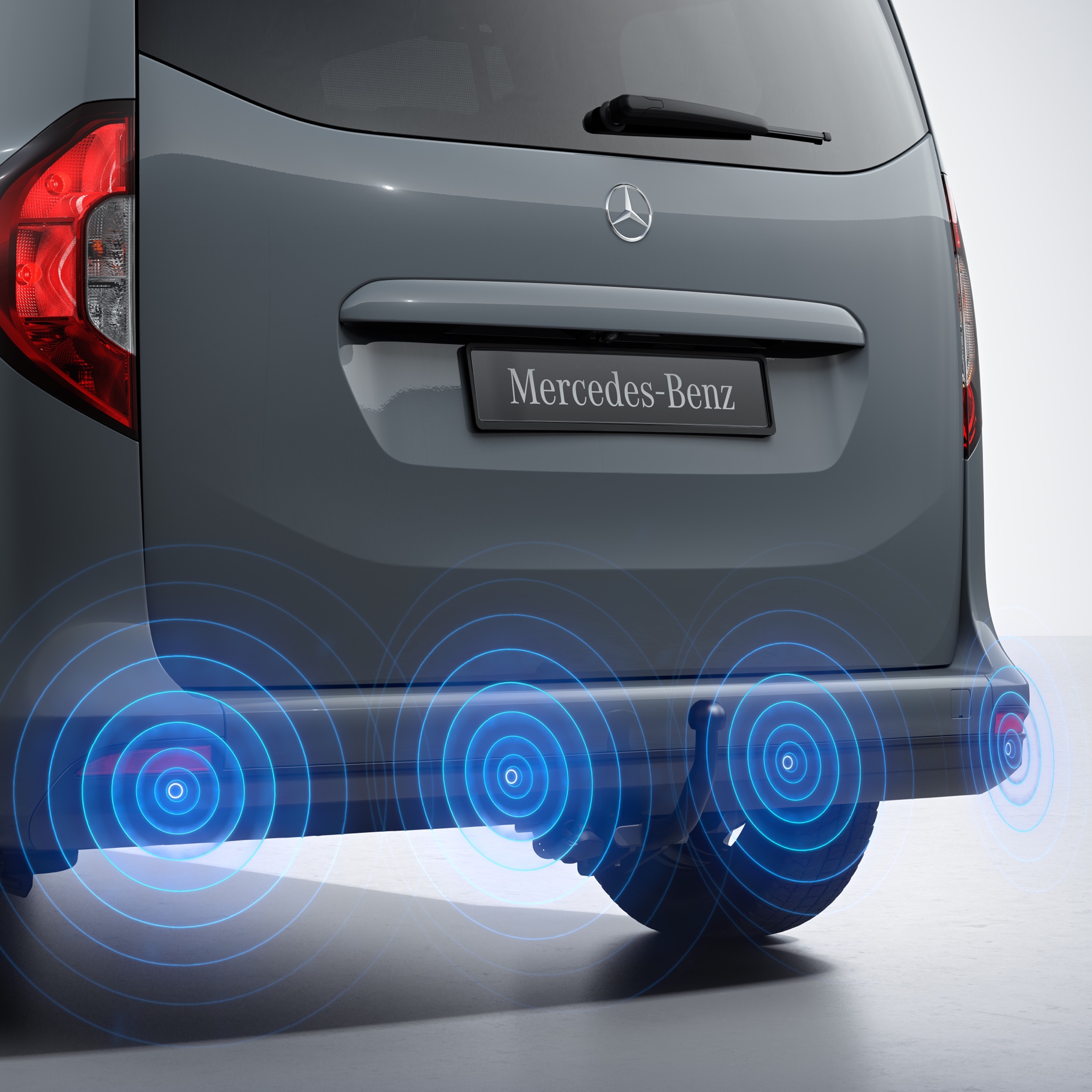 Rijassistentiesystemen | T-Klasse | Mercedes-Benz Vans Schematische weergave van rijassistentiesystemen aan de hand van de T-Klasse.