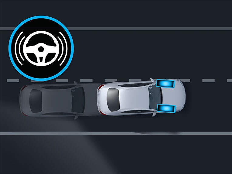 Actieve spoorassistent in de Mercedes-Benz CLA Coupé.