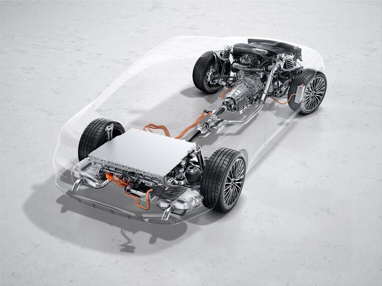 De Mercedes-Benz CLE Coupé als plug-in-hybride-model.