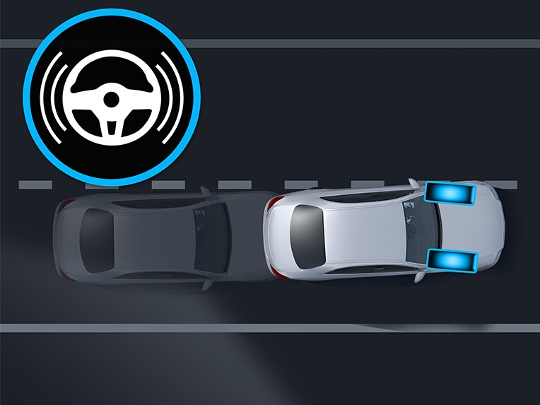 De actieve spoorassistent in de Mercedes-Benz CLS.