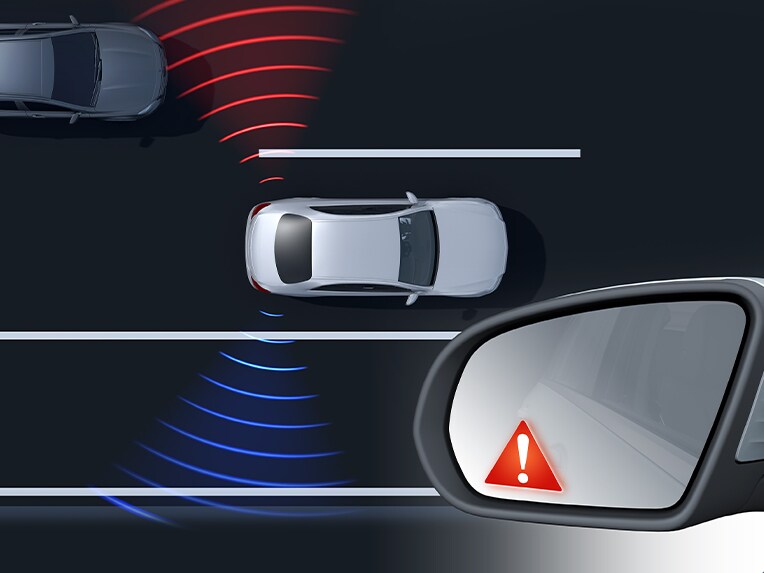 De dodehoekassistent in de Mercedes-Benz CLS.