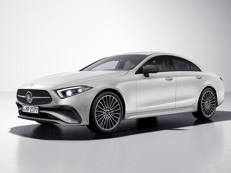 Het exterieur van de CLS van Mercedes-Benz met nightpakket.