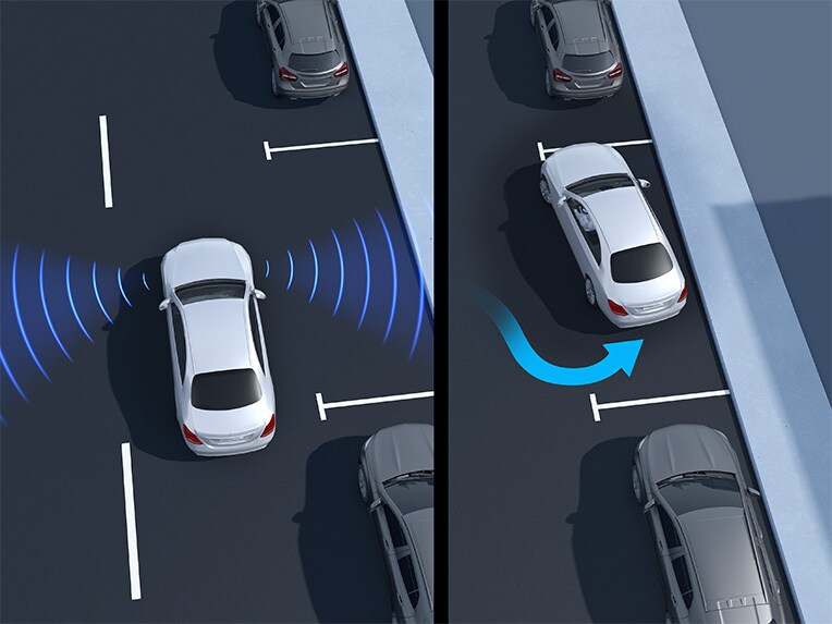 Actieve parkeerassistent met PARKTRONIC in de E-Klasse Cabriolet.
