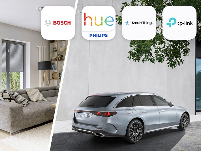 De E-Klasse van Mercedes-Benz met Smarthome.