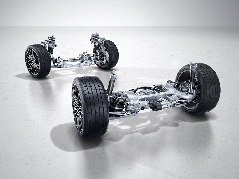 Het onderstel van de E-Klasse Limousine van Mercedes-Benz met AGILITY CONTROL.