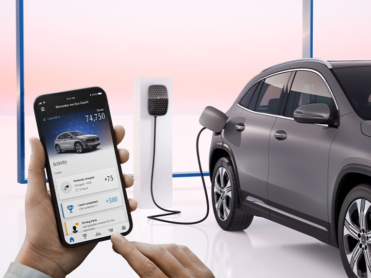 L'application Eco Coach dans l'EQA de Mercedes-Benz.