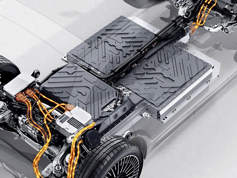 De accu in de EQA van Mercedes-Benz.