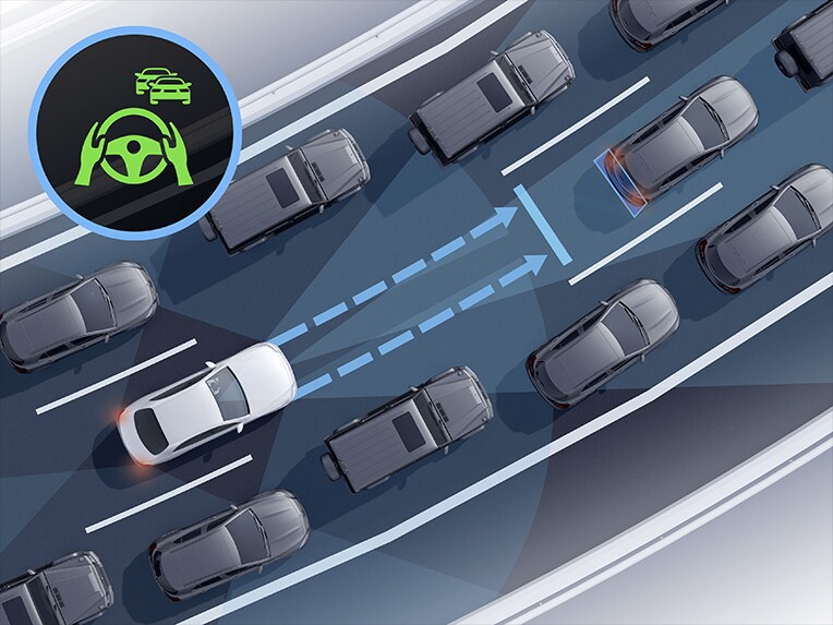 Actieve stuurassistent in de EQA van Mercedes-Benz