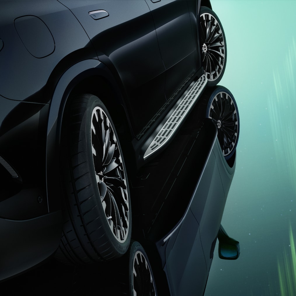 La direction de l'essieu arrière dans l'EQE SUV de Mercedes-Benz.