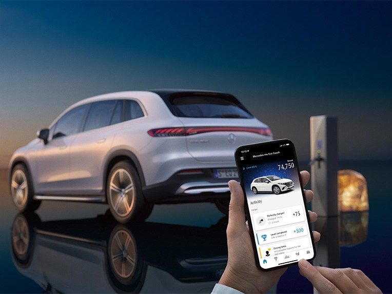De ECO Coach-app van de EQS SUV.
