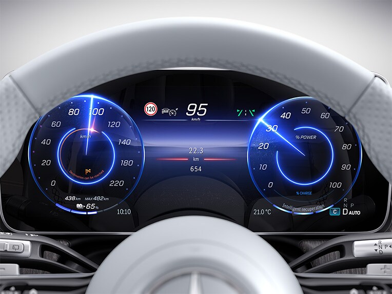 De ECO-assistent in de nieuwe Mercedes EQS SUV.