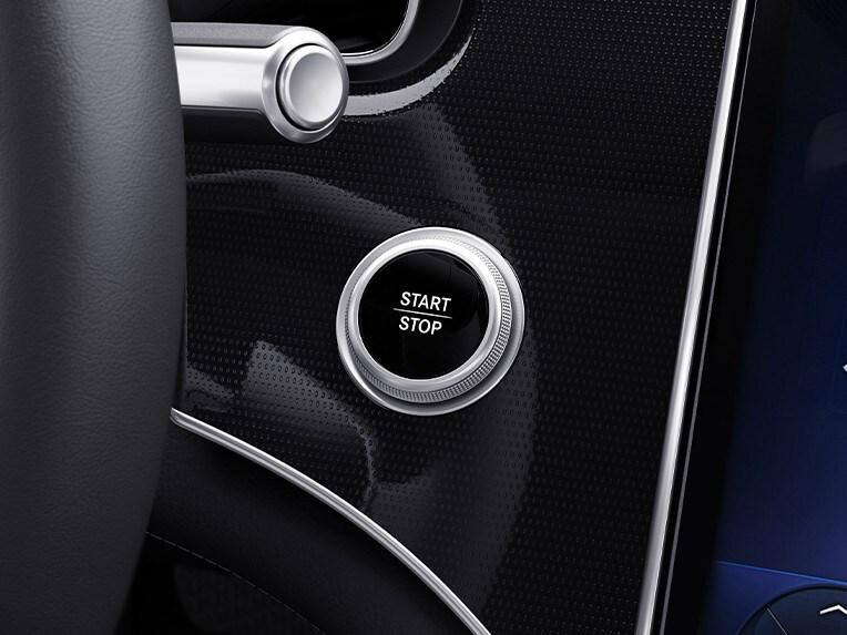 Grafische voorstelling van het KEYLESS-GO-comfortpakket van de EQS Berline van Mercedes-Benz.