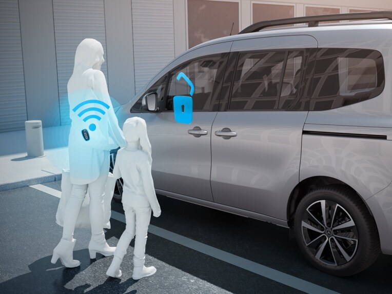 KEYLESS-GO bij de EQT voor ontgrendelen zonder sleutel.