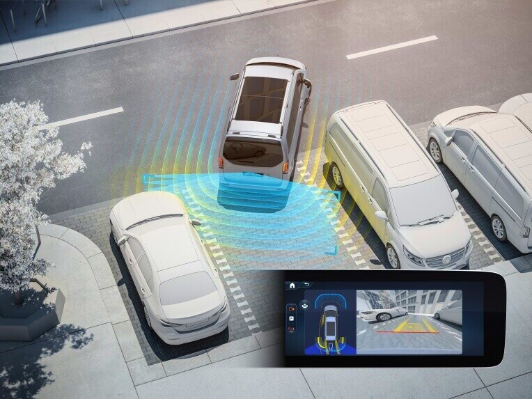 Parkeerpakket met achteruitrijcamera ontlast u bij het parkeren en manoeuvreren.