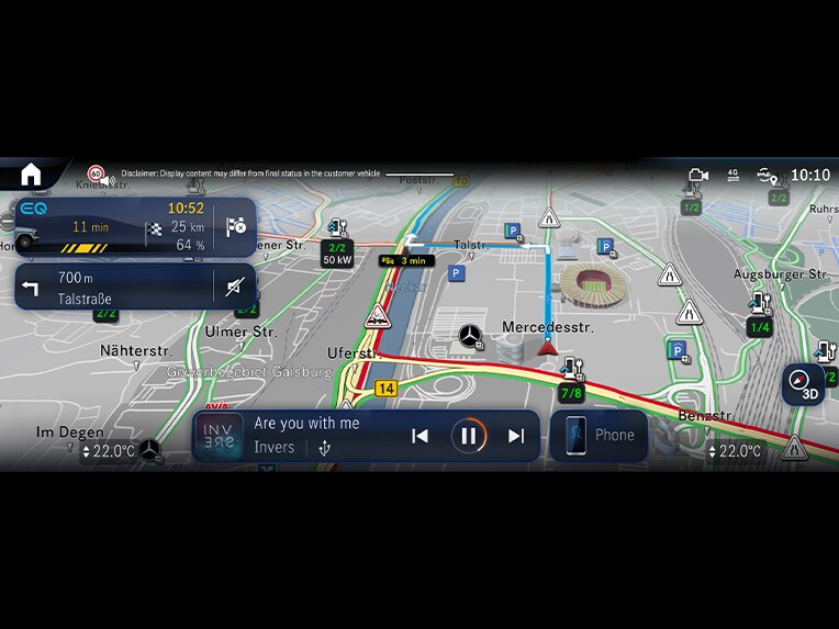 Navigatie met Electric Intelligence in de elektrische Mercedes-Benz G-Klasse.
