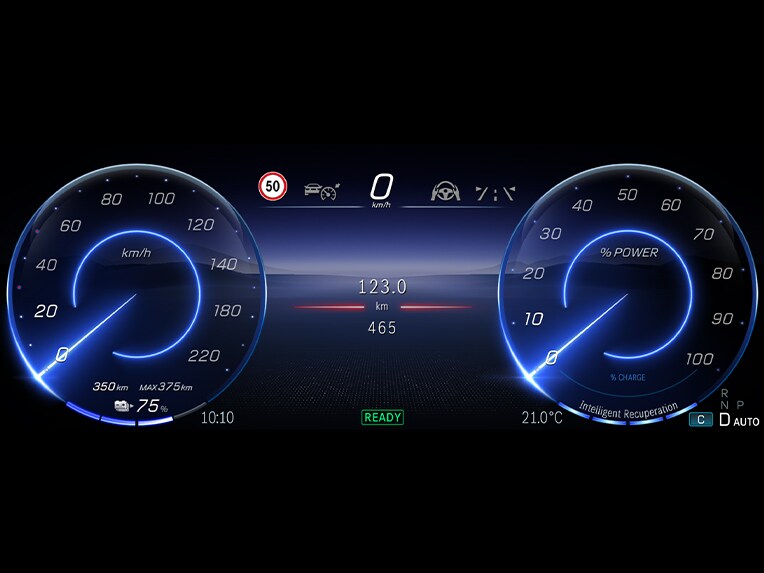 Actieve actieradiusbewaking in de elektrische Mercedes-Benz G-Klasse.
