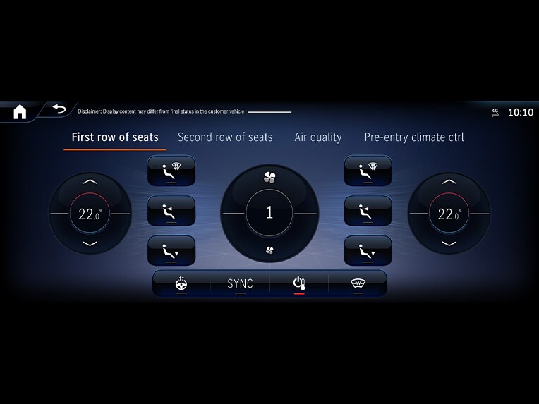 Automatische airconditioning THERMOTRONIC in de elektrische Mercedes-Benz G-Klasse.