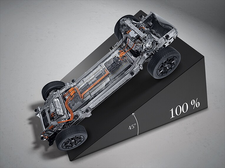 Maximaal klimvermogen van de elektrische G-Klasse van Mercedes-Benz.
