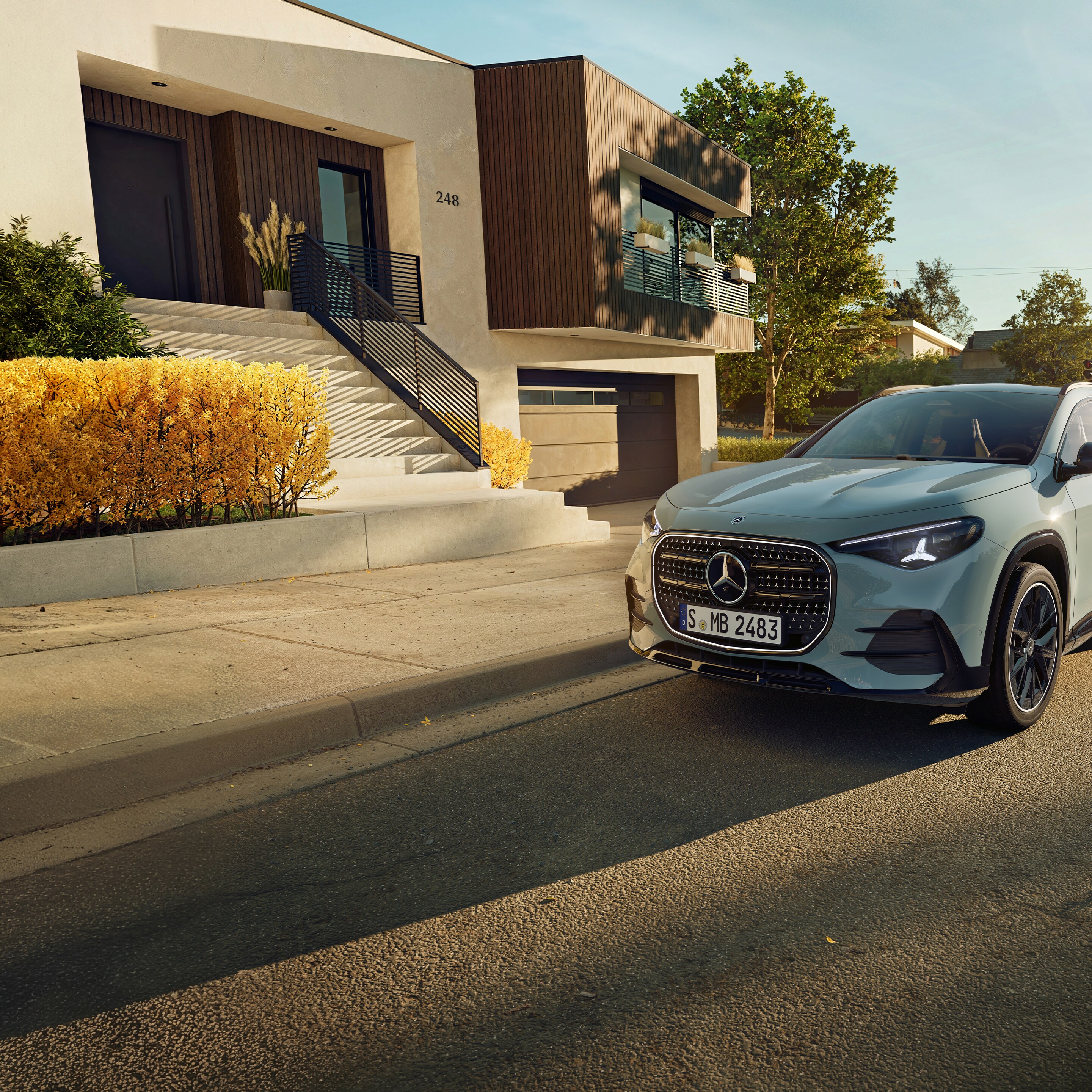 L'extérieur du nouveau GLA de Mercedes-Benz.