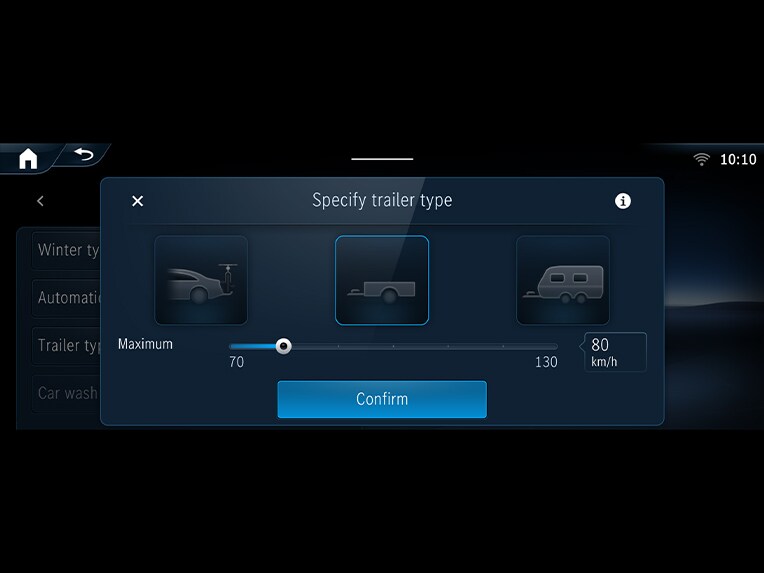 Aanhangwagenmanoeuvreerassistent in de Mercedes-Benz GLA.