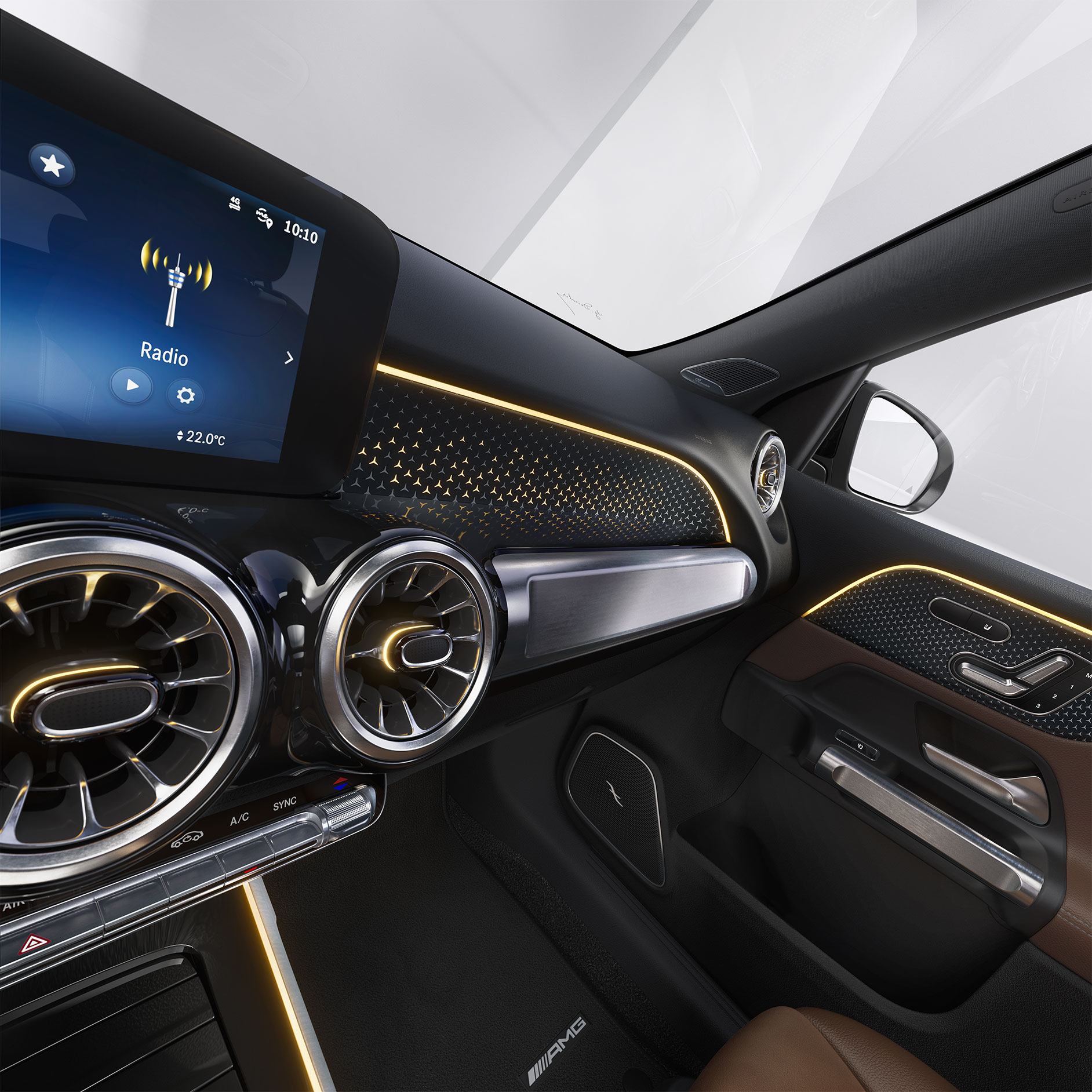 Assurance | Mercedes-Benz GLB | Financial Services Un gros plan de l'intérieur du GLB de Mercedes-Benz, avec sa propre assurance.