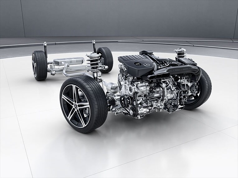 La suspension confort de la Mercedes-Benz GLB.