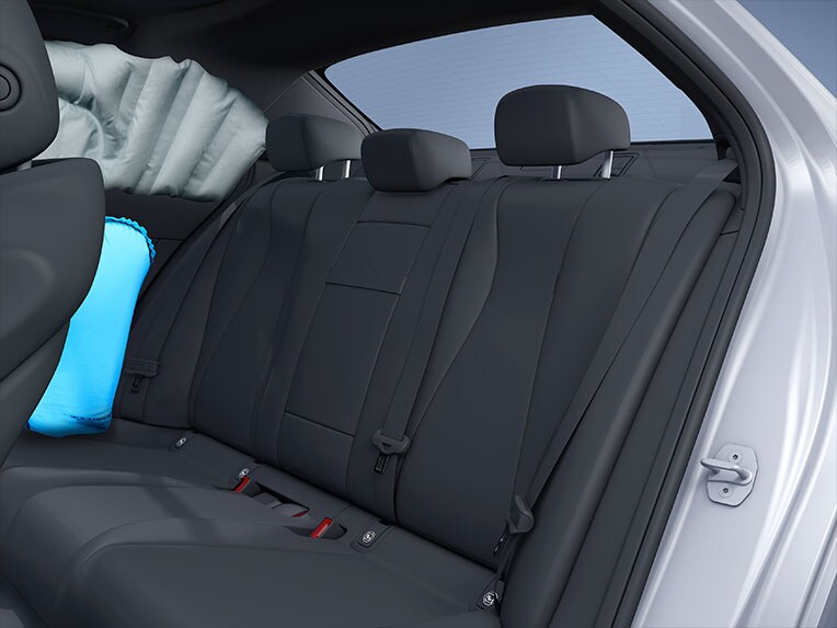 Représentation montrant les airbags latéraux à l'arrière de la Mercedes-Benz GLB.