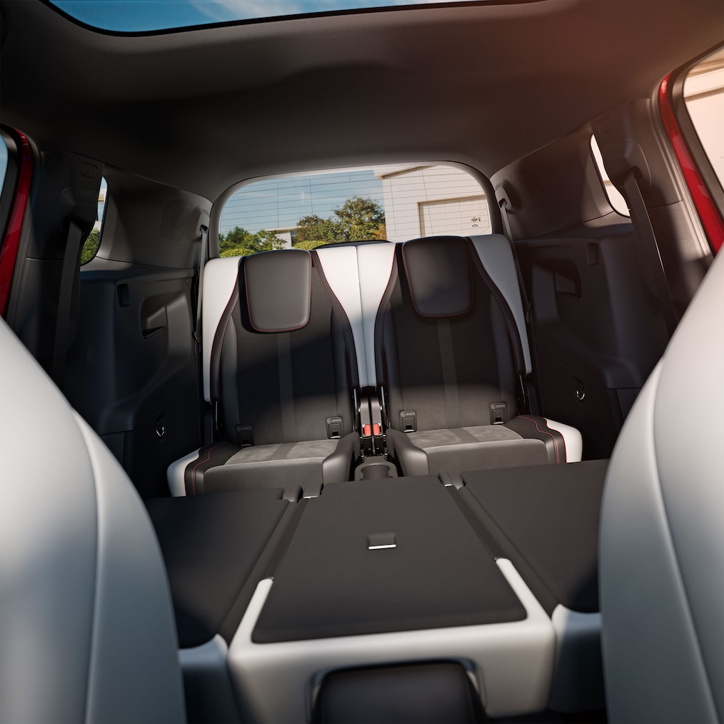 Het interieur met de derde zitrij in de Mercedes-Benz GLB