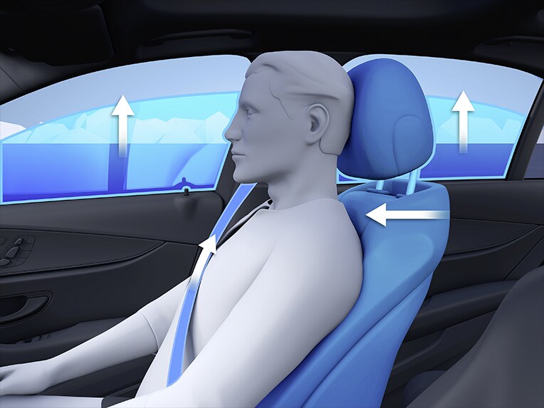 Werking van het PRE-SAFE®-systeem in de Mercedes-Benz GLC Coupé.