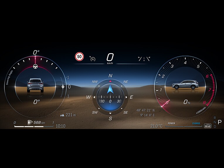 Illustration du poste de conduite tout-terrain du nouveau GLC SUV de Mercedes-Benz.