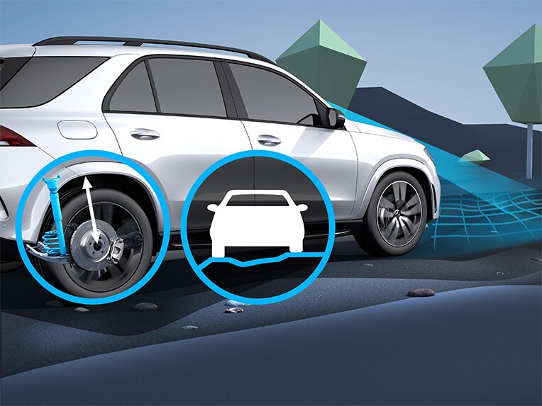 Le E-ACTIVE BODY CONTROL de la Mercedes-Benz GLE Coupé.
