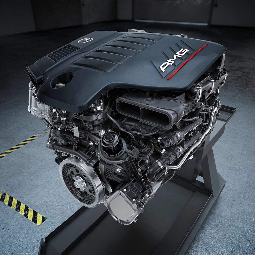Le moteur AMG du GLE&nbsp;53 4MATIC+ de Mercedes-AMG.