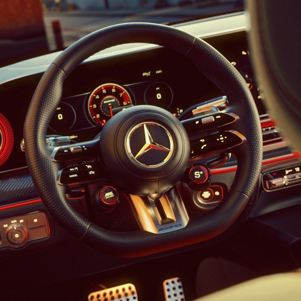 Het stuurwiel van de Mercedes-AMG GLE 63.