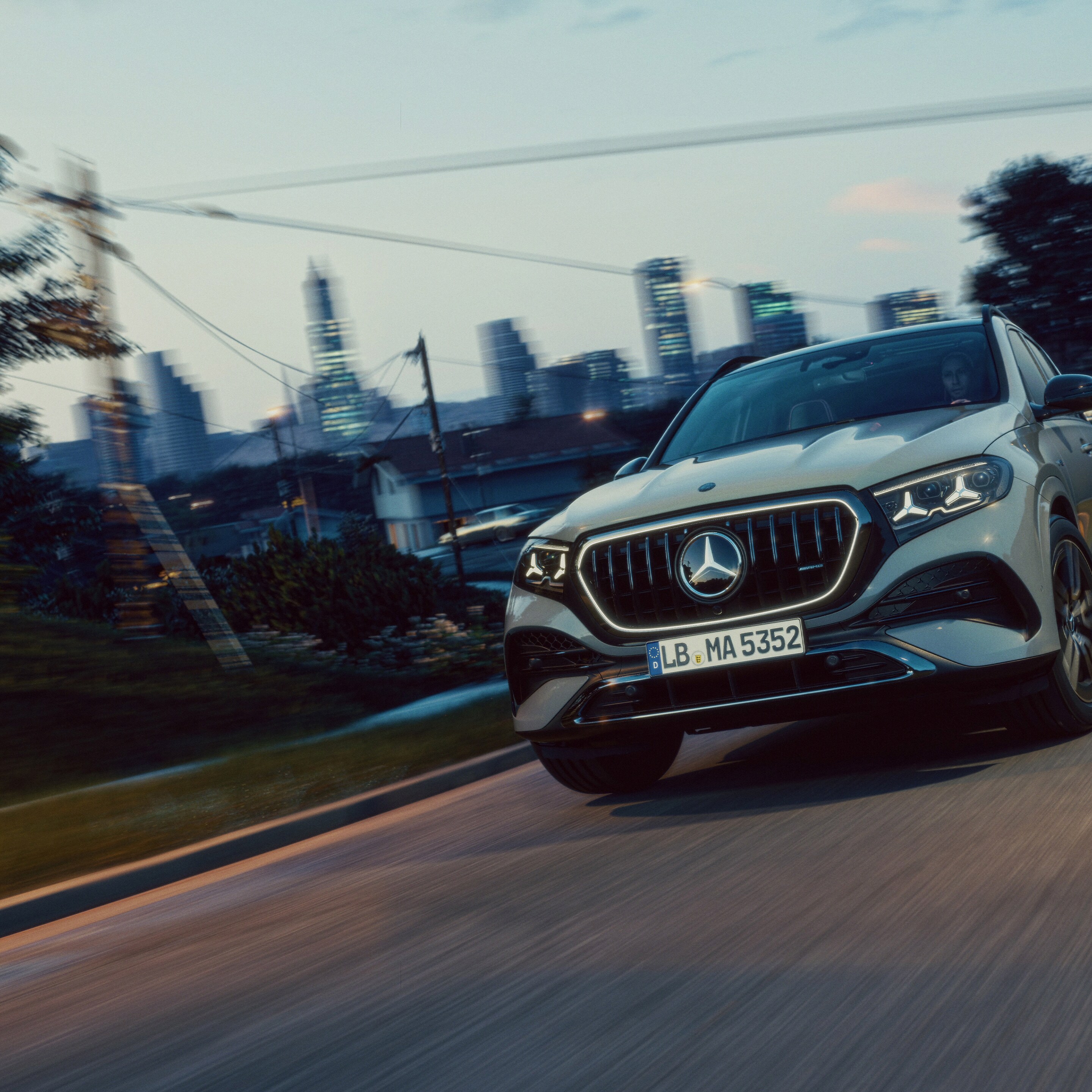 De nieuwe Mercedes-AMG GLE in vooraanzicht.