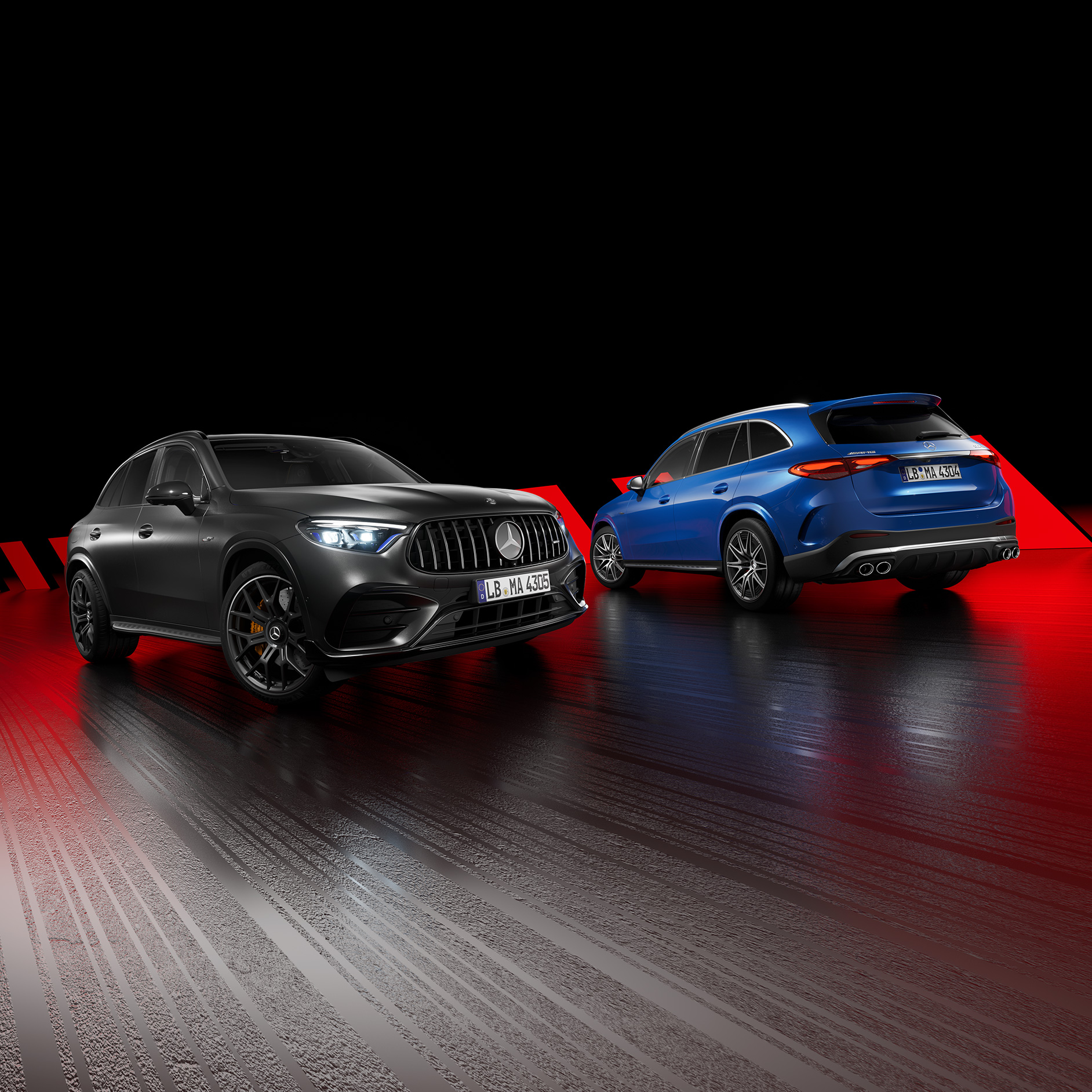 Présentations de produits et Car Checks | Mercedes-AMG Un véhicule Mercedes-AMG dans une vue arrière.