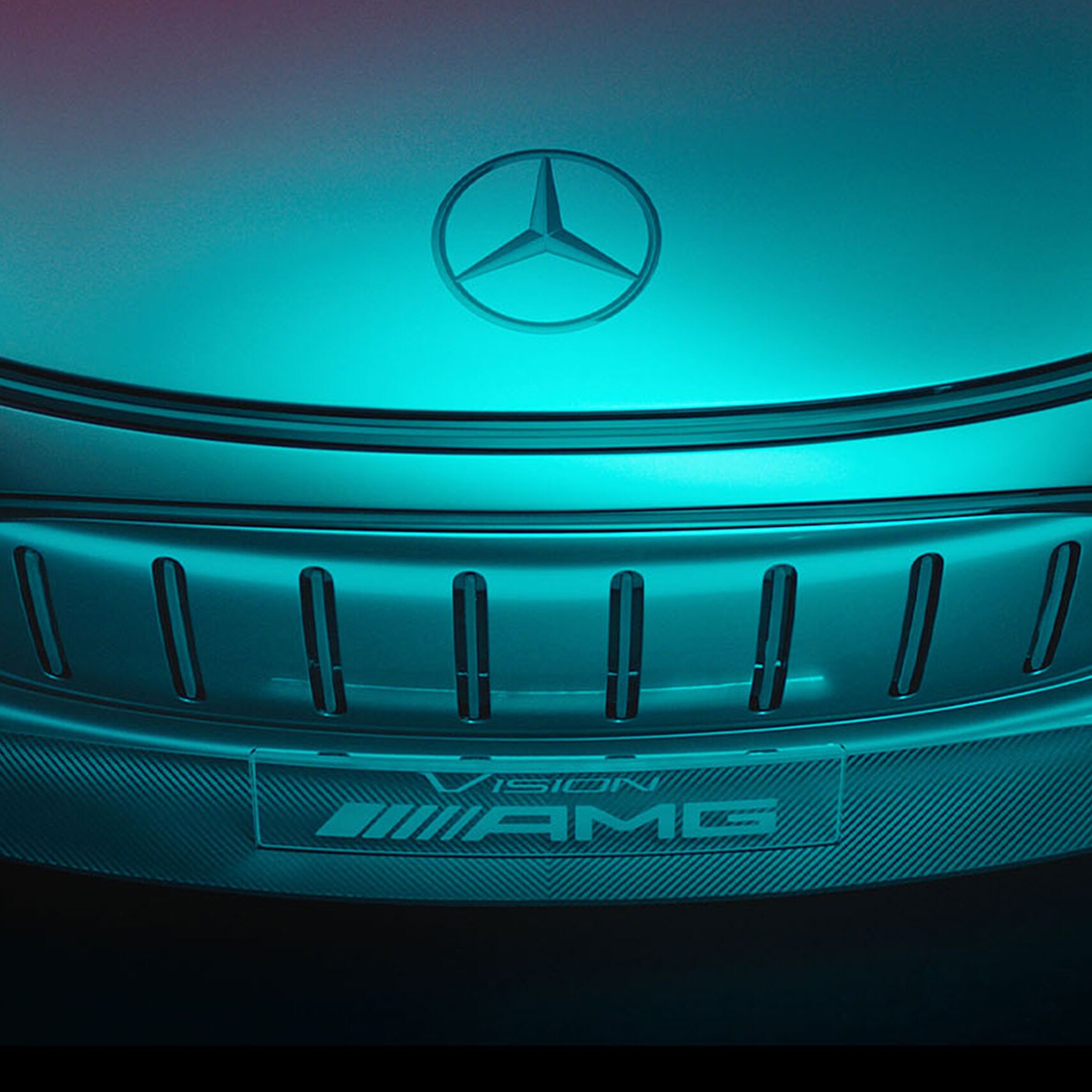 Une vue détaillée de l'avant du véhicule Vision AMG.